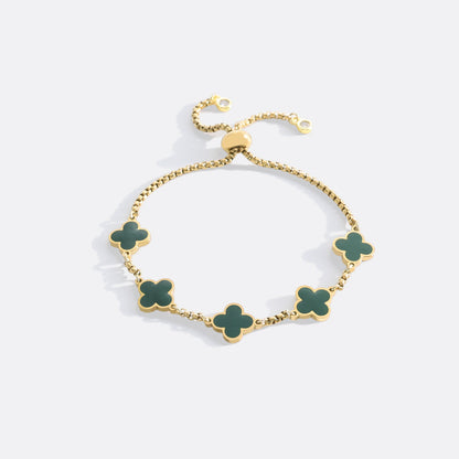 Bracciale smaltato a quadrifoglio