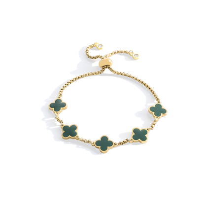 Bracciale smaltato a quadrifoglio