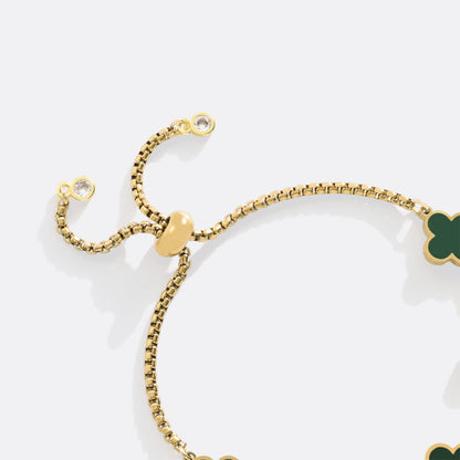 Bracciale smaltato a quadrifoglio