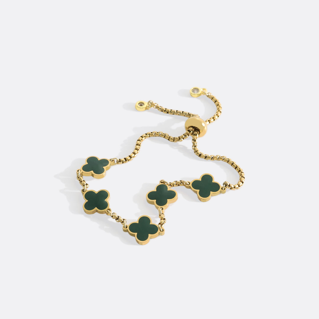 Bracciale smaltato a quadrifoglio