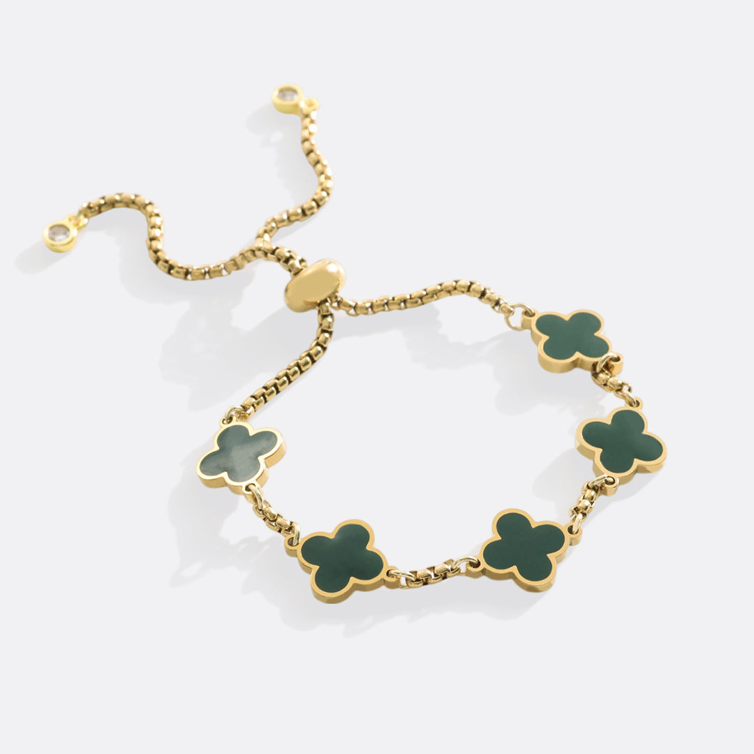 Bracciale smaltato a quadrifoglio