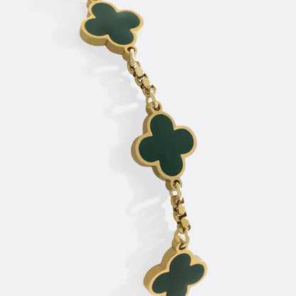 Bracciale smaltato a quadrifoglio