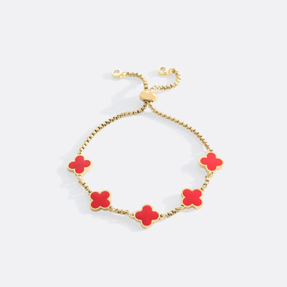 Bracciale smaltato a quadrifoglio