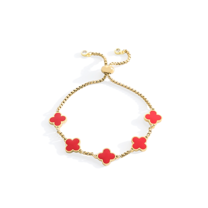 Bracciale smaltato a quadrifoglio