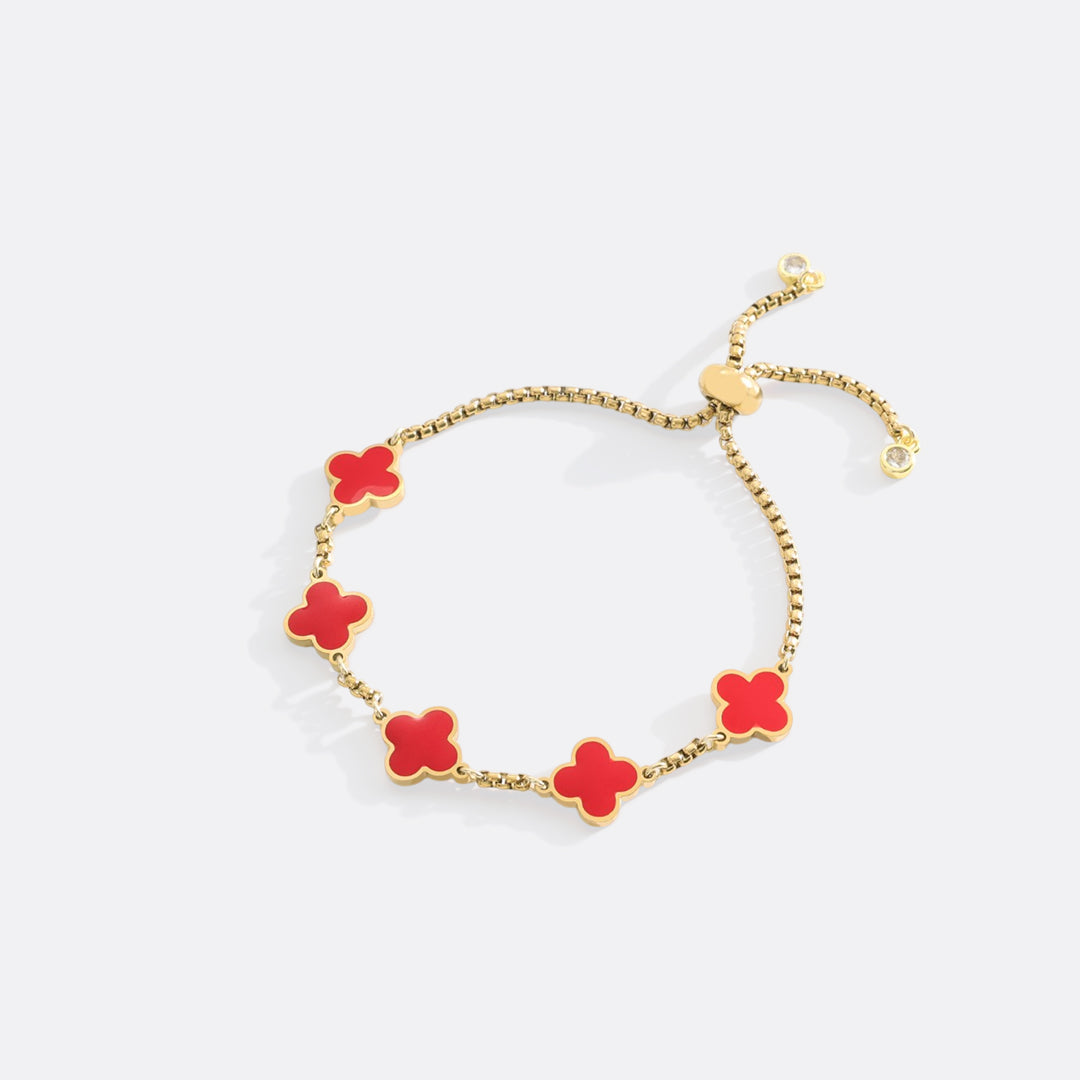 Bracciale smaltato a quadrifoglio