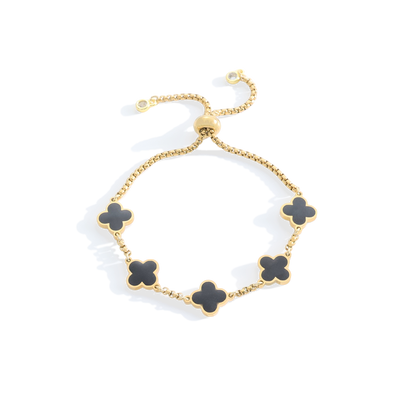 Bracciale smaltato a quadrifoglio