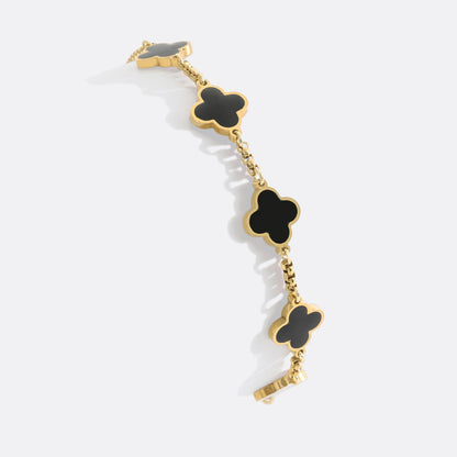 Bracciale smaltato a quadrifoglio