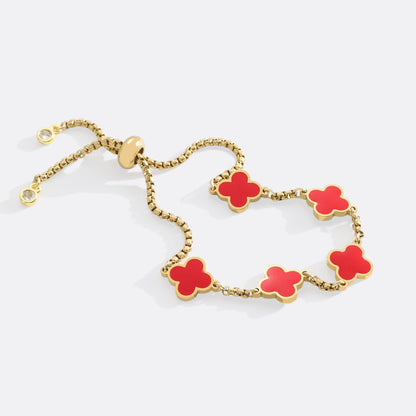 Bracciale smaltato a quadrifoglio