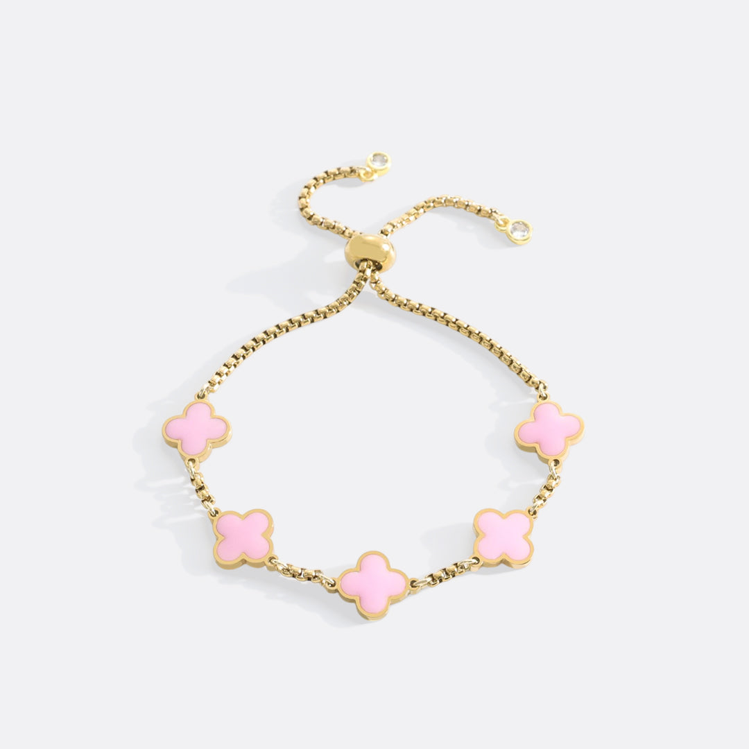 Bracciale smaltato a quadrifoglio