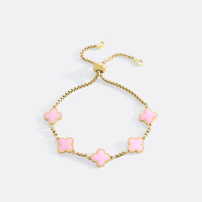 Bracciale smaltato a quadrifoglio