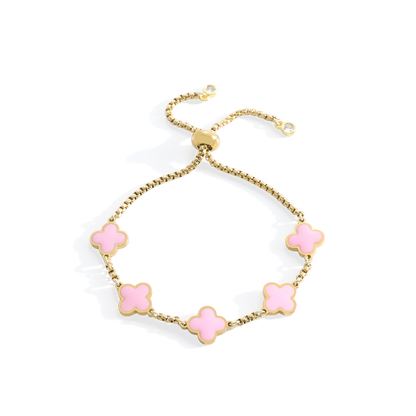 Bracciale smaltato a quadrifoglio