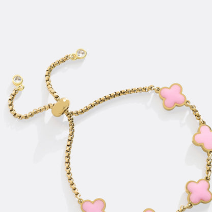 Bracciale smaltato a quadrifoglio