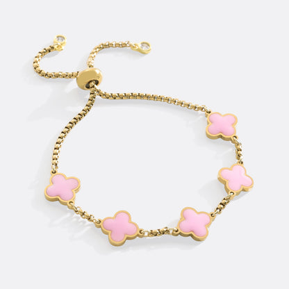 Bracciale smaltato a quadrifoglio