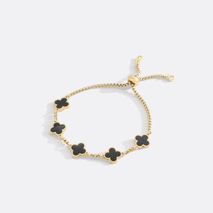 Bracciale smaltato a quadrifoglio