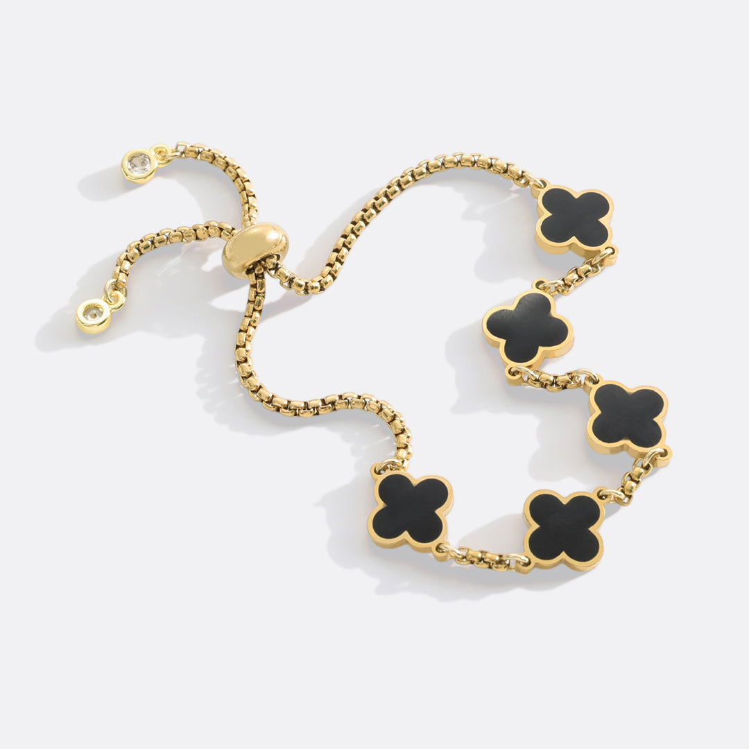 Bracciale smaltato a quadrifoglio