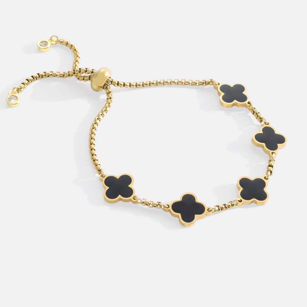 Bracciale smaltato a quadrifoglio