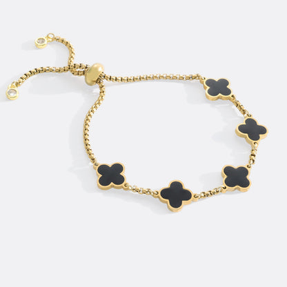 Bracciale smaltato a quadrifoglio