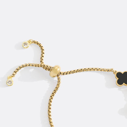 Bracciale smaltato a quadrifoglio