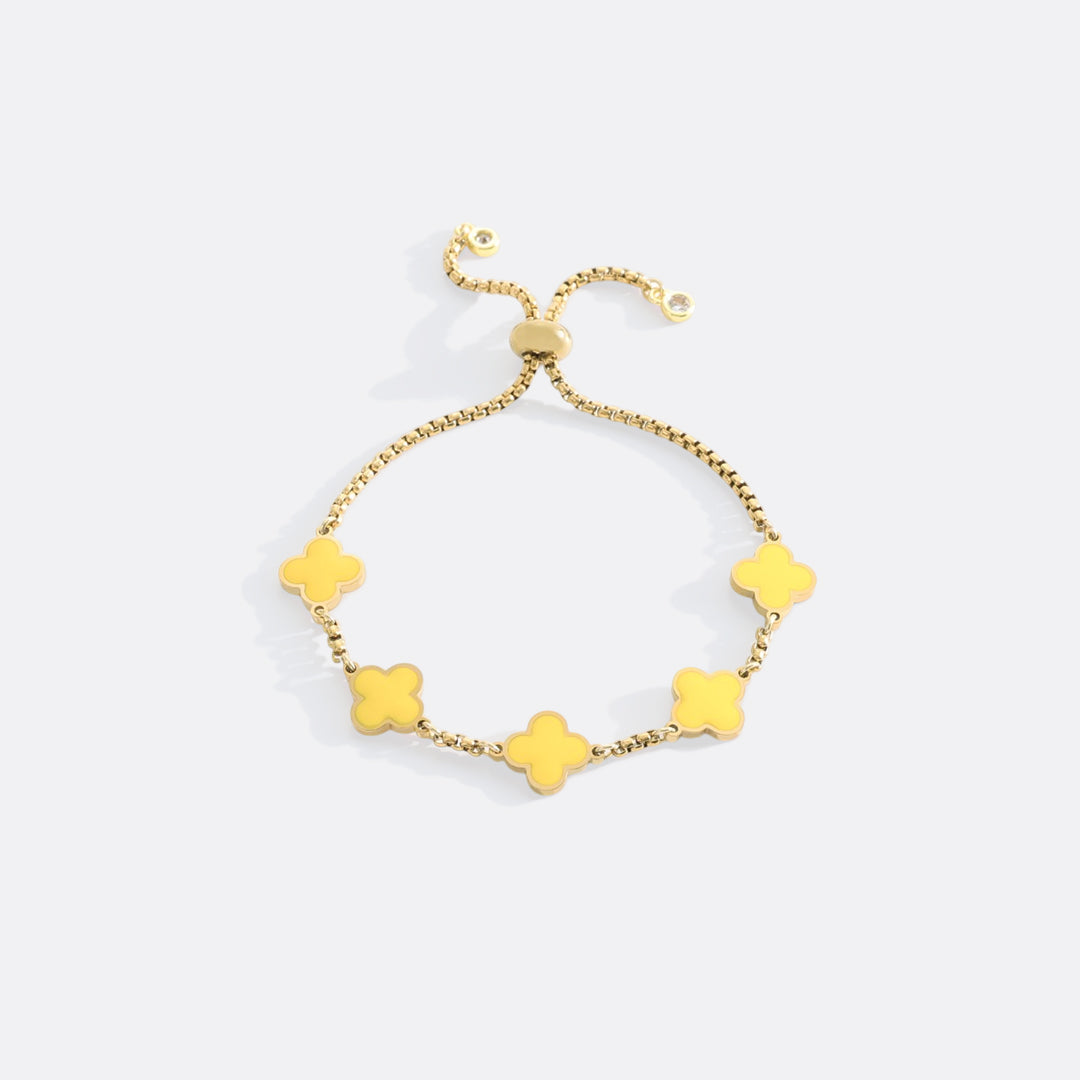 Bracciale smaltato a quadrifoglio
