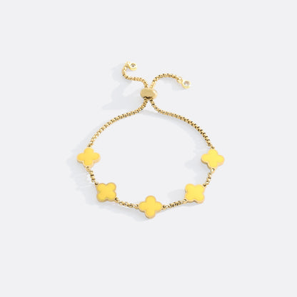 Bracciale smaltato a quadrifoglio