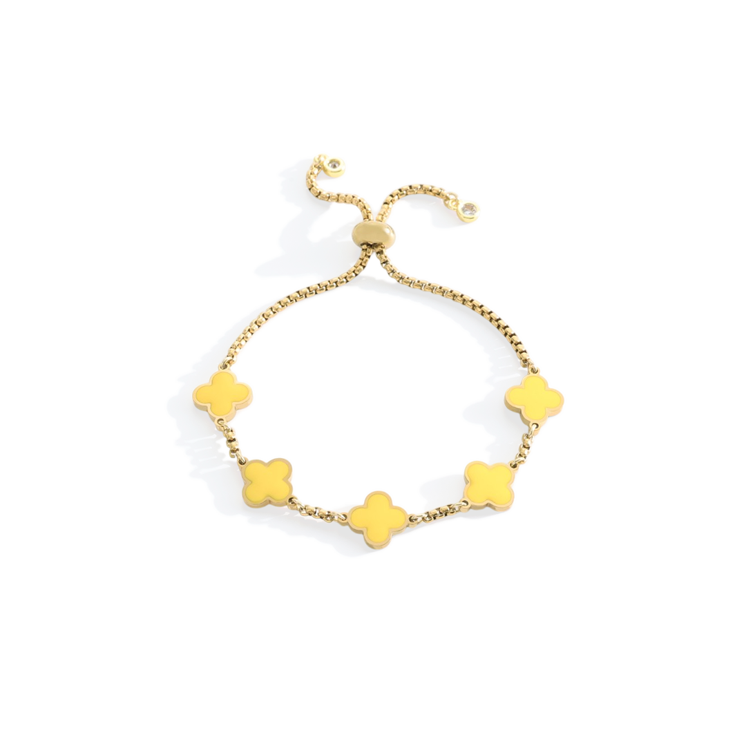 Bracciale smaltato a quadrifoglio