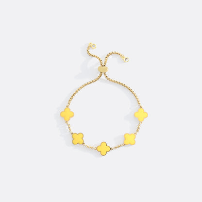 Bracciale smaltato a quadrifoglio