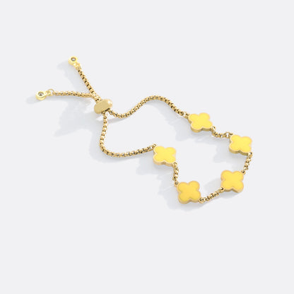 Bracciale smaltato a quadrifoglio