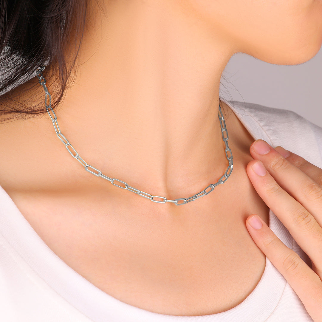 Collana Paperclip Menta PJULAN