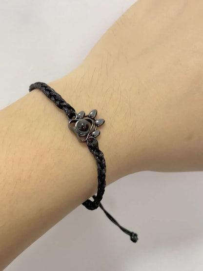 Braccialetto con foto a forma di zampa di animale domestico