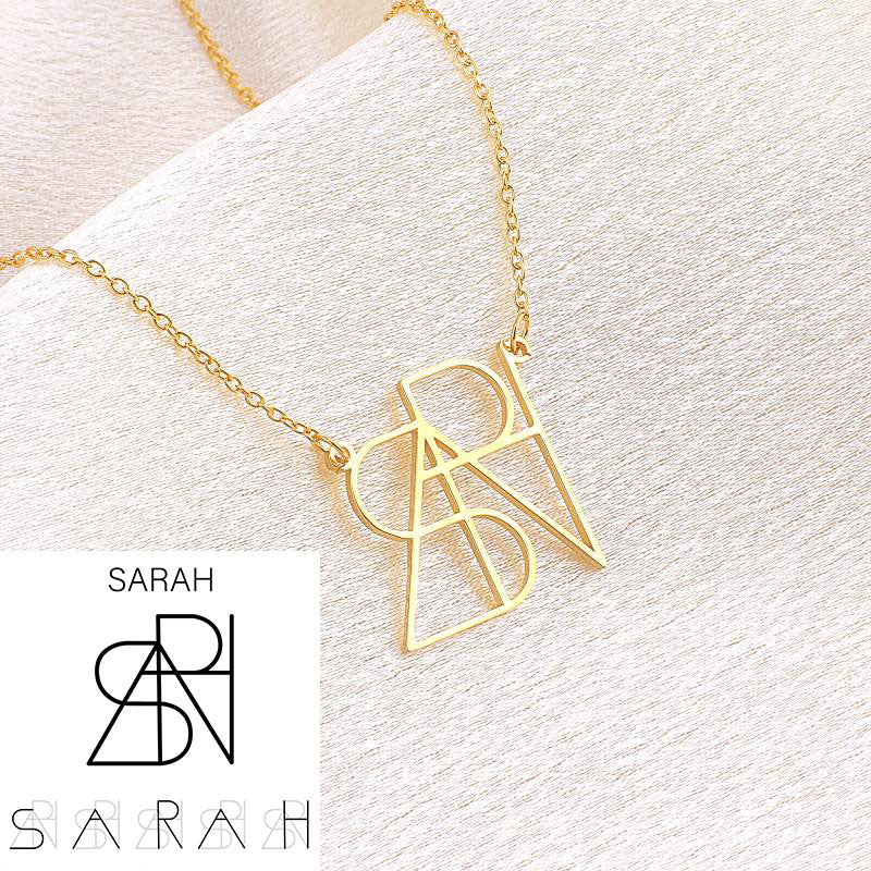 Collana con nome monogramma minimalista