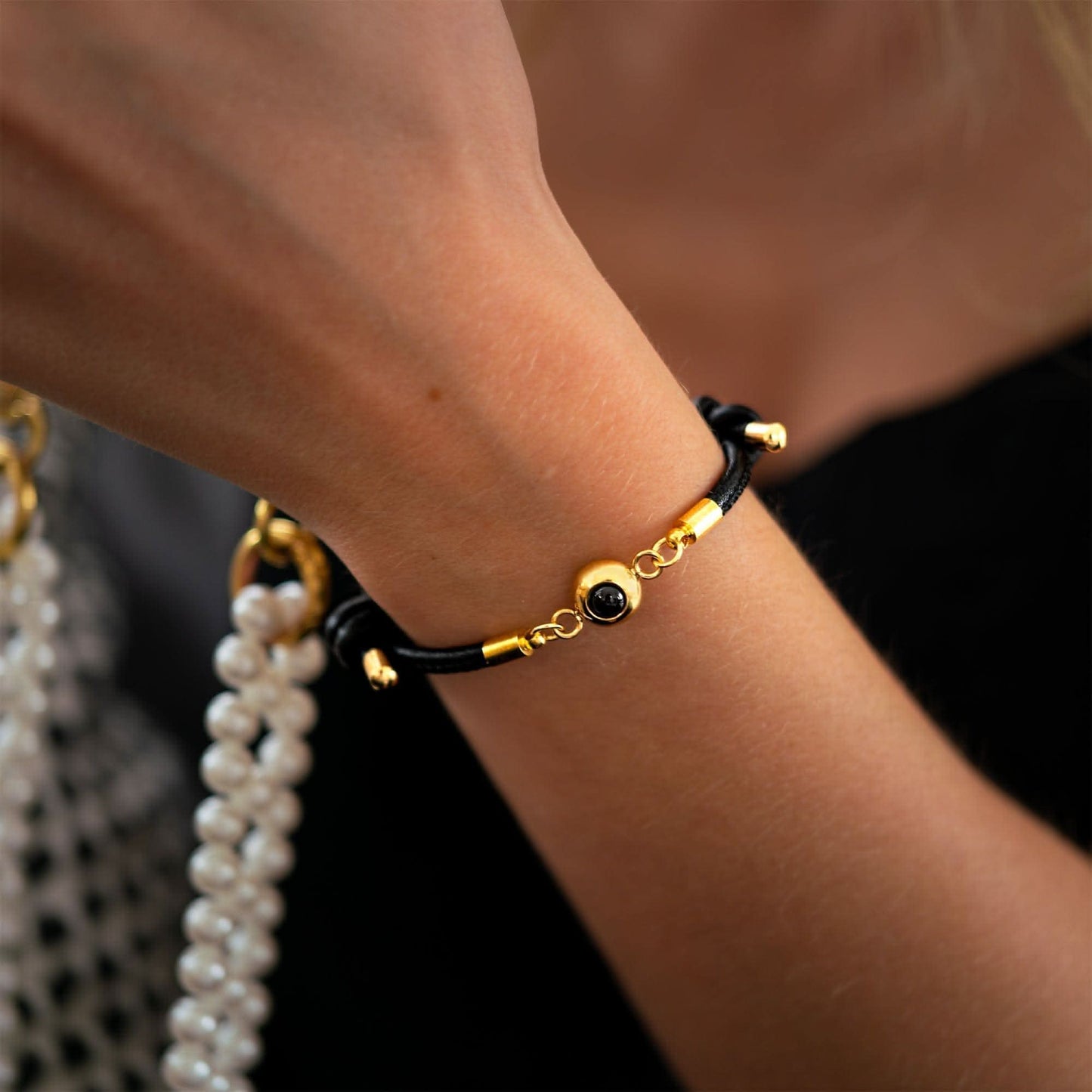 Bracciale con foto con la tua foto - pelle