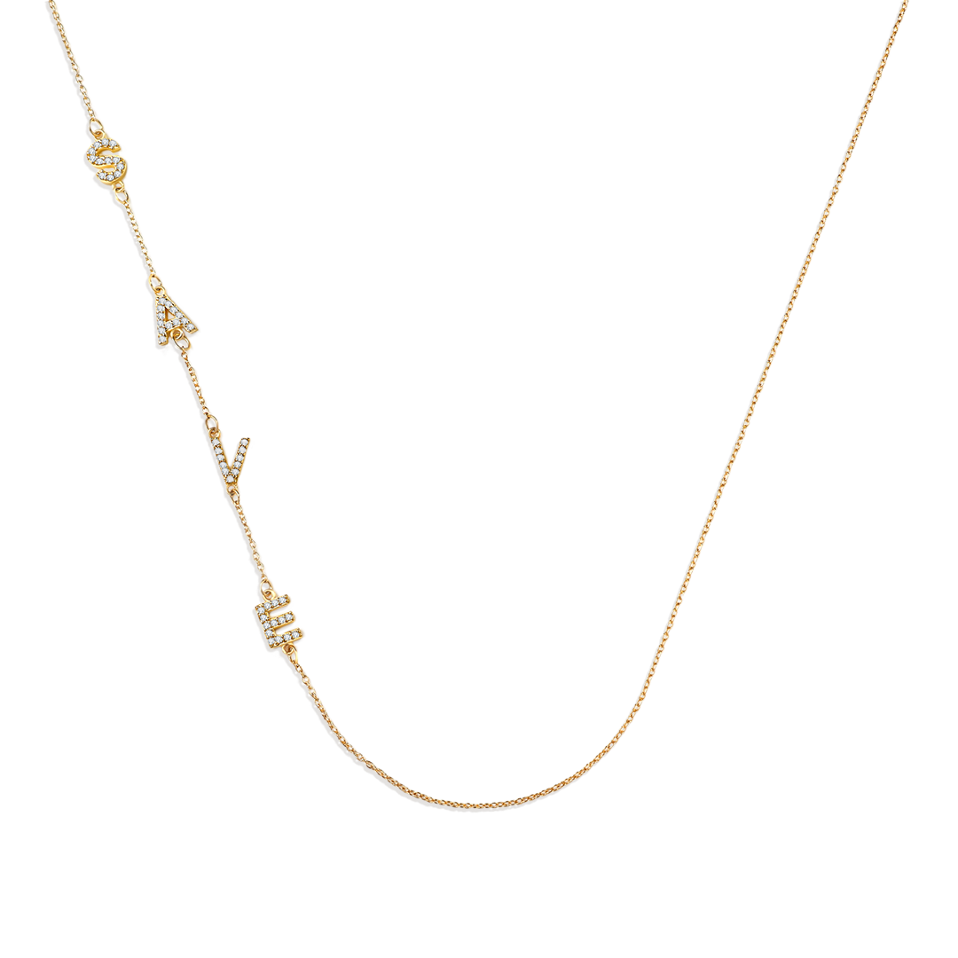Collana con le iniziali pavé