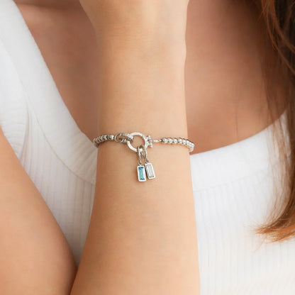 Bracciale di Perle con Ciondolo Pietra di Nascita