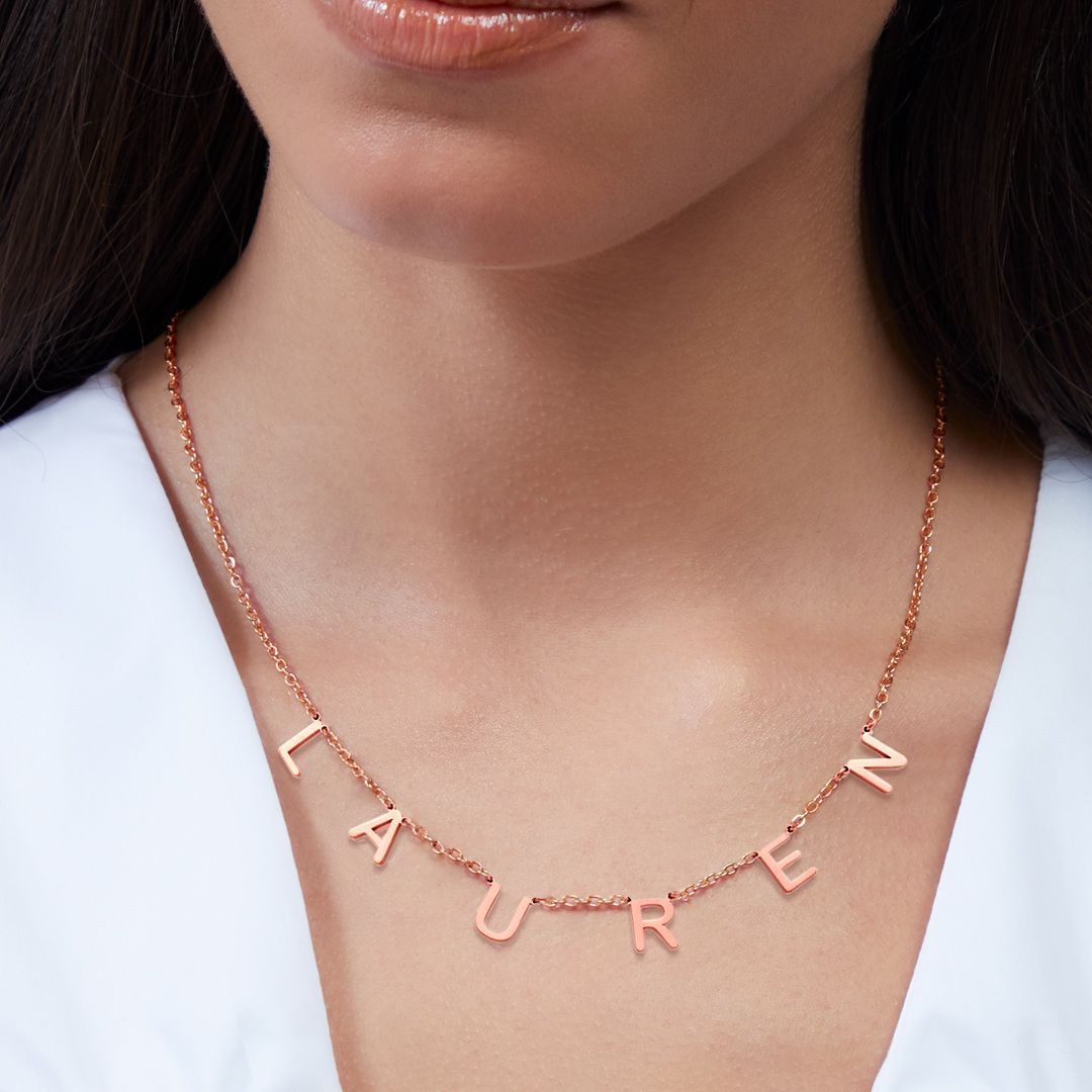 Collana con nome e lettera personalizzata
