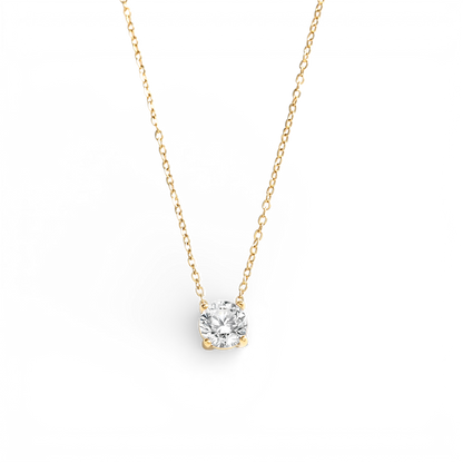 Dainty Solitaire Pendant Necklace