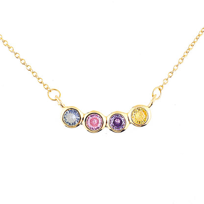 Collana Delicata con Pietre di Nascita della Famiglia