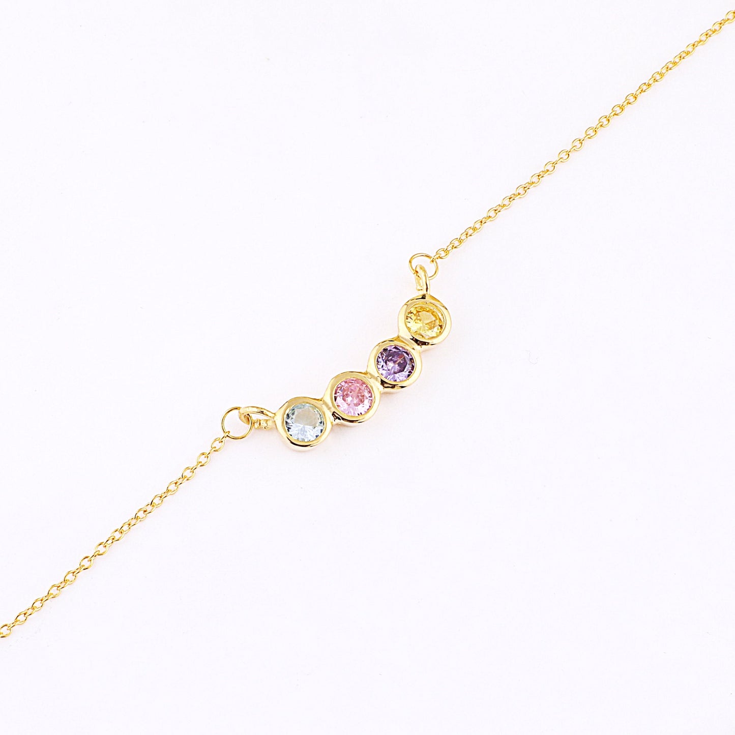 Collana Delicata con Pietre di Nascita della Famiglia