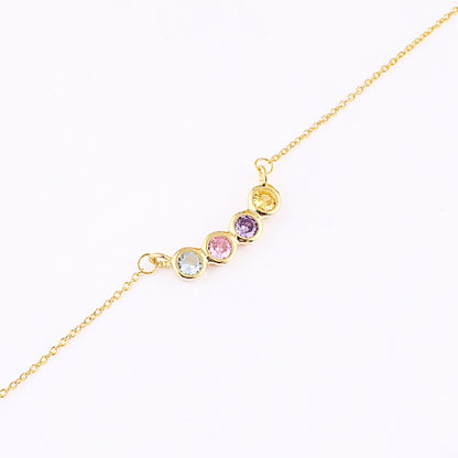 Collana Delicata con Pietre di Nascita della Famiglia