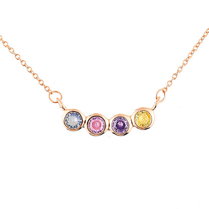 Collana Delicata con Pietre di Nascita della Famiglia