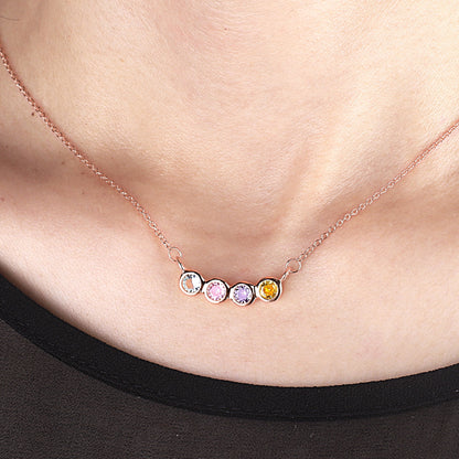 Collana Delicata con Pietre di Nascita della Famiglia