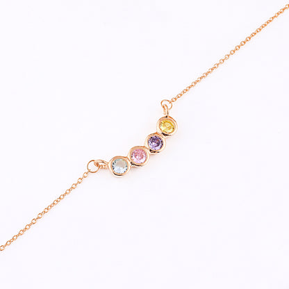 Collana Delicata con Pietre di Nascita della Famiglia