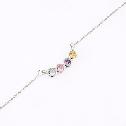 Collana Delicata con Pietre di Nascita della Famiglia