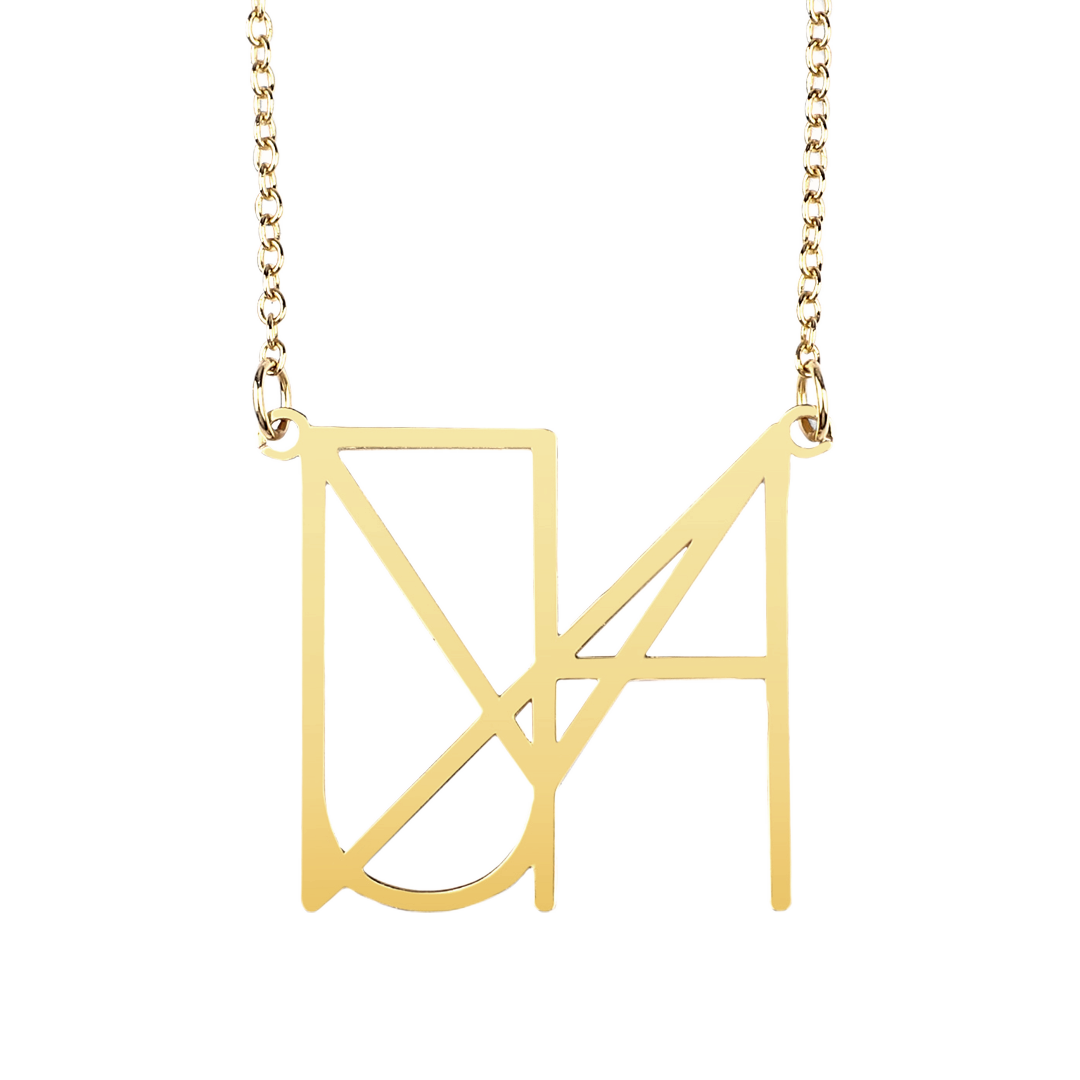 Collana con nome monogramma minimalista