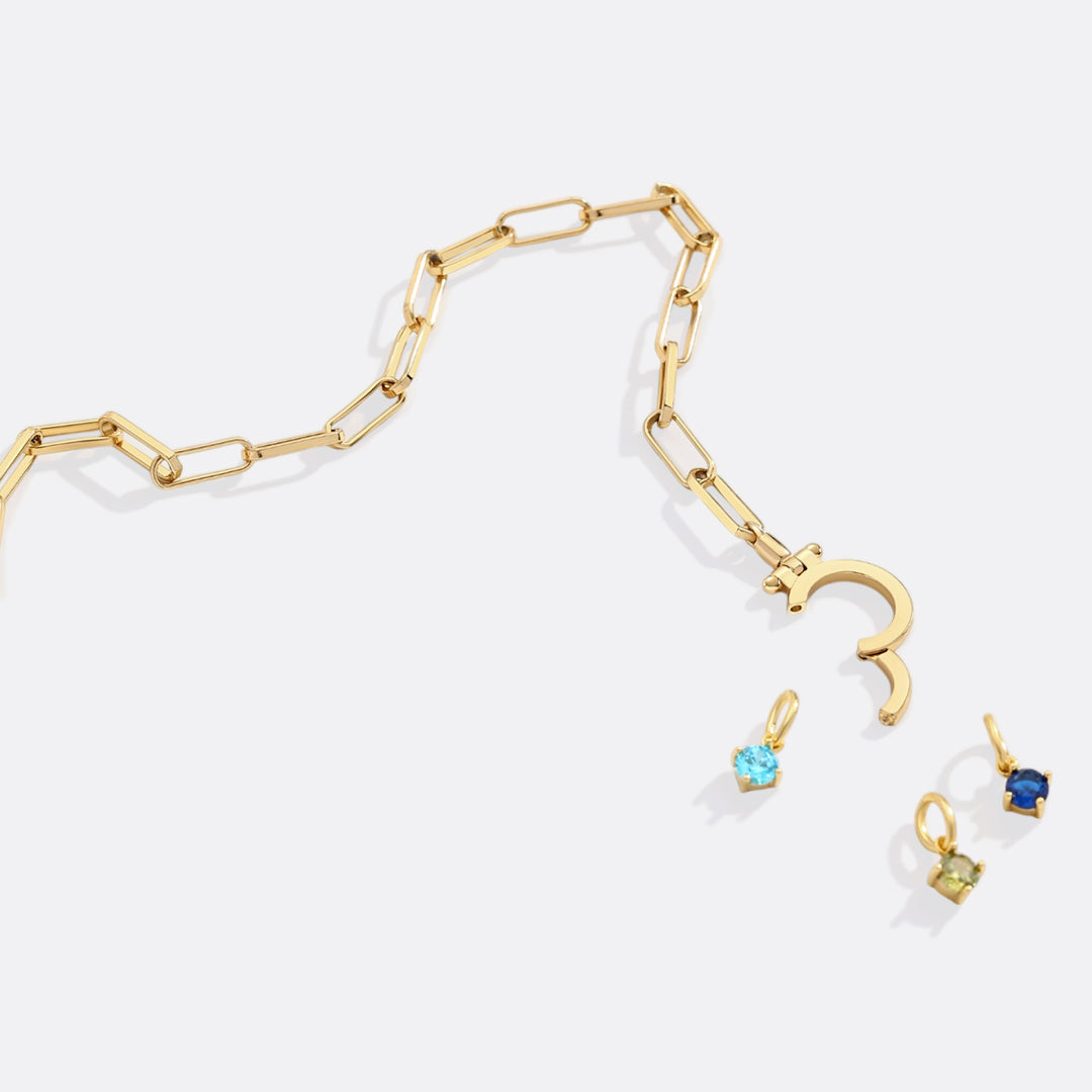 Charm con Pietra di Nascita Essenziale 4 mm