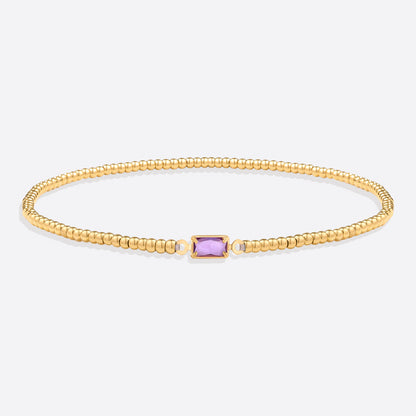 Bracciale con Pietra di Nascita e Perline Dorate