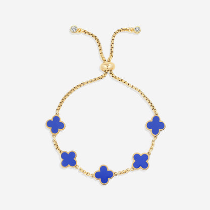 Bracciale smaltato a quadrifoglio