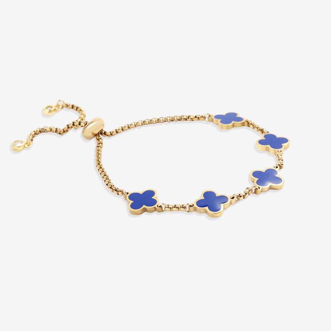 Bracciale smaltato a quadrifoglio