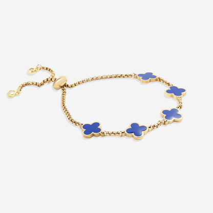 Bracciale smaltato a quadrifoglio