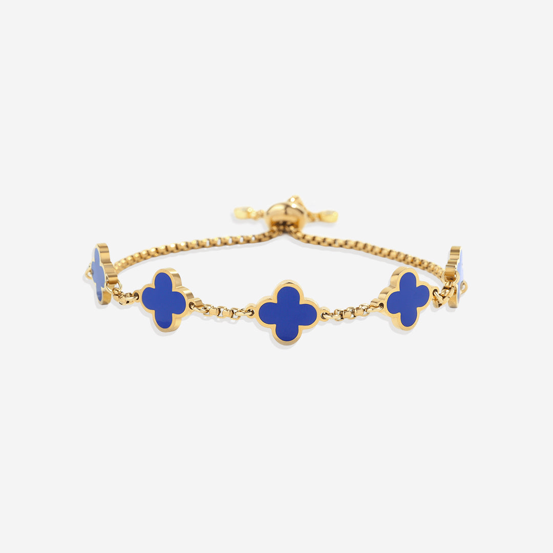 Bracciale smaltato a quadrifoglio