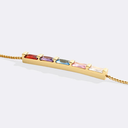 Bracciale Arcobaleno con Pietra di Nascita